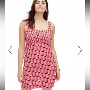 Diane Von Furstenberg X Target 90's Shift Pink Modern Geo Mini Dress